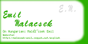 emil malacsek business card